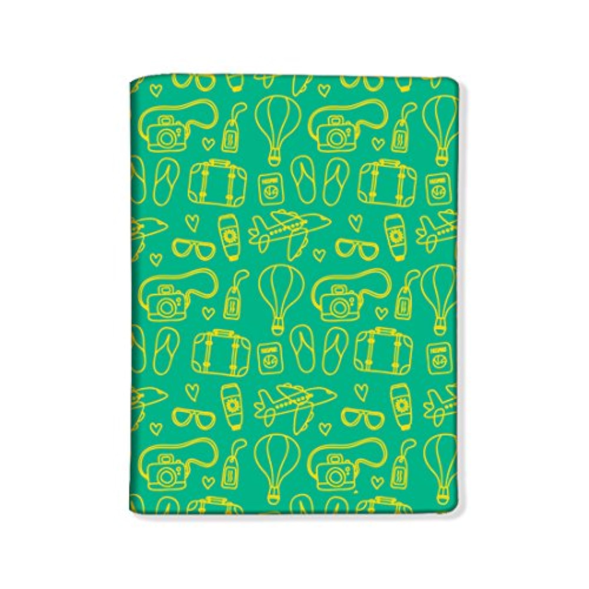 Designer Doodle Art Green Passport Cover Holder for Travel